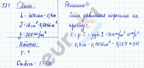 Физика 7 класс. Сборник задач Лукашик, Иванова Задание 527