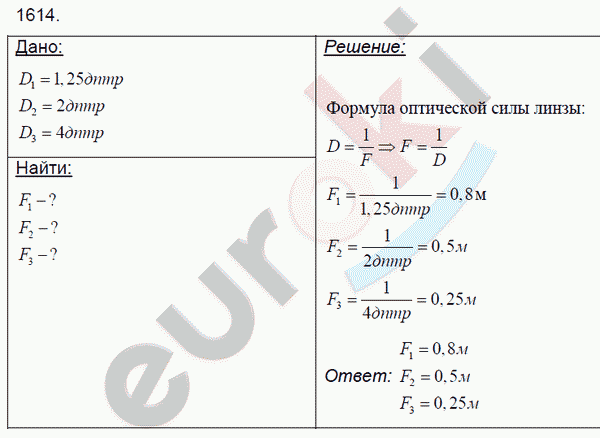 Физика 8 класс. Сборник задач Лукашик, Иванова Задание 1614