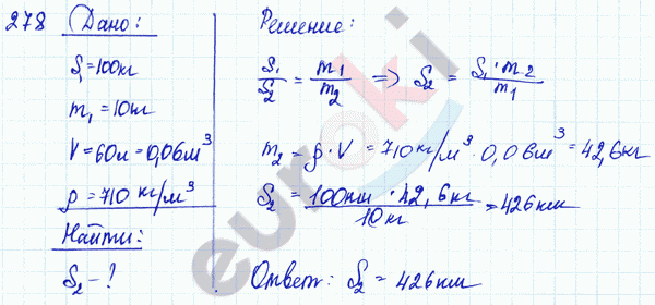 Физика 8 класс. Сборник задач Лукашик, Иванова Задание 278