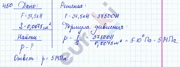 Физика 8 класс. Сборник задач Лукашик, Иванова Задание 450