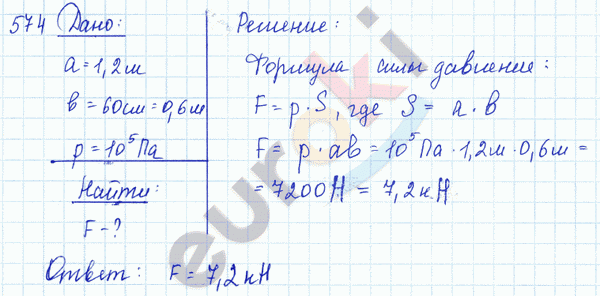 Физика 8 класс. Сборник задач Лукашик, Иванова Задание 574