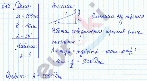 Физика 8 класс. Сборник задач Лукашик, Иванова Задание 689