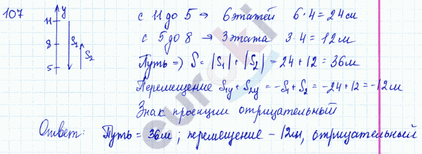 Физика 9 класс. Сборник задач Лукашик, Иванова Задание 107