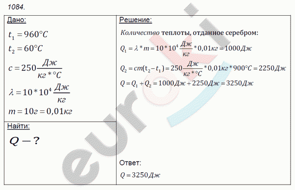 Физика 9 класс. Сборник задач Лукашик, Иванова Задание 1084