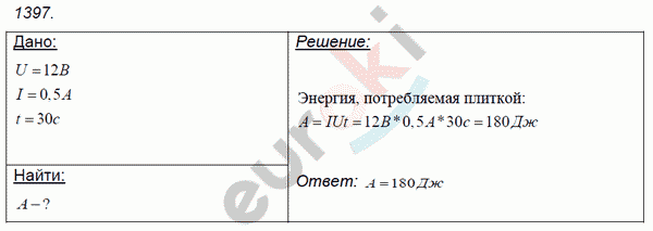 Физика 9 класс. Сборник задач Лукашик, Иванова Задание 1397