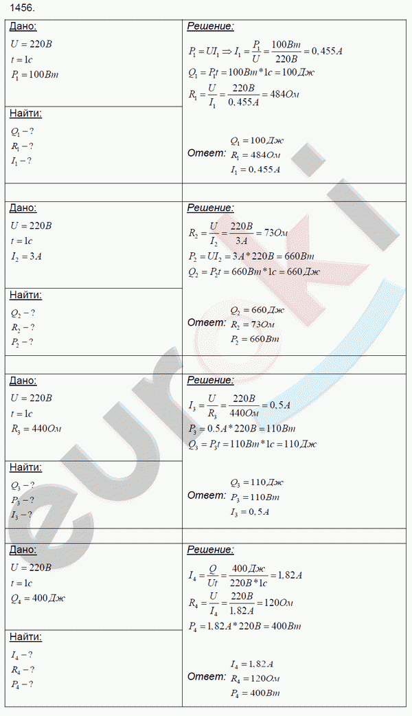 Физика 9 класс. Сборник задач Лукашик, Иванова Задание 1456