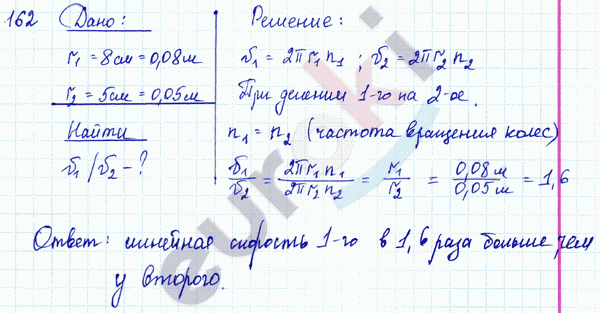 Физика 9 класс. Сборник задач Лукашик, Иванова Задание 162