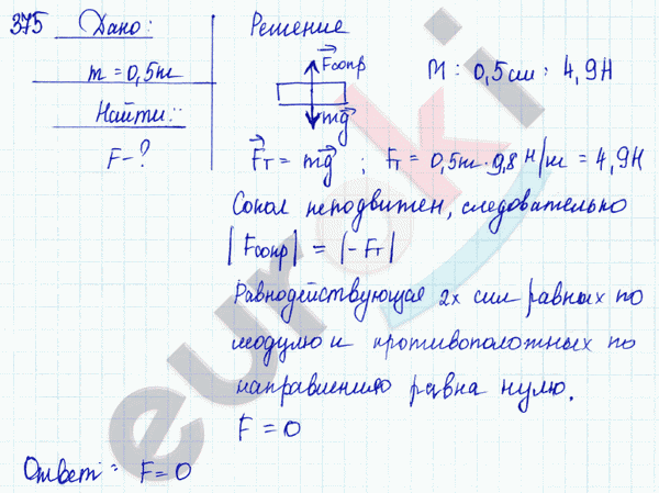 Физика 9 класс. Сборник задач Лукашик, Иванова Задание 375