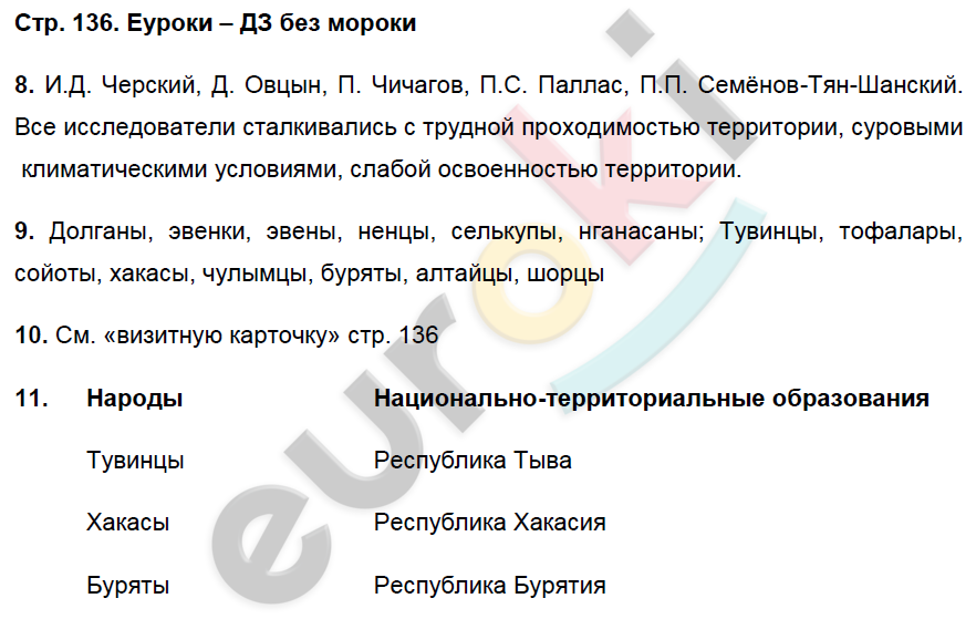 Рабочая тетрадь по географии 9 класс. Хозяйство и географические районы. ФГОС Баринова, Дронов Страница 136