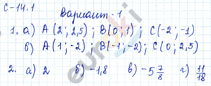 Самостоятельные работы по математике 6 класс. ФГОС Зубарева, Лепешонкова Вариант 1