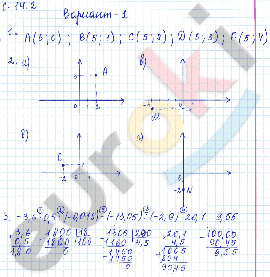 Самостоятельные работы по математике 6 класс. ФГОС Зубарева, Лепешонкова Вариант 1