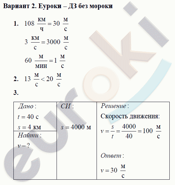 Контрольные и самостоятельные работы по физике 7 класс. ФГОС Громцева Вариант 2