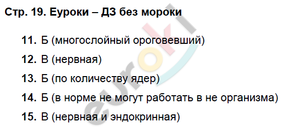 Рабочая тетрадь по биологии 8 класс. ФГОС Пасечник, Швецов Страница 19