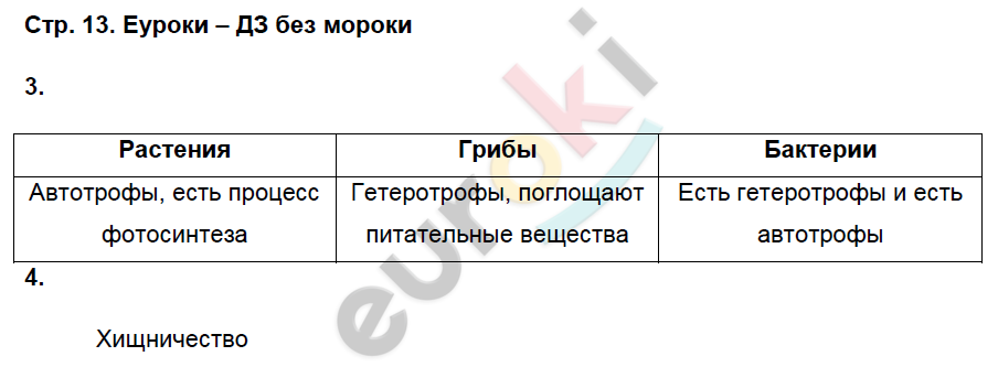 Рабочая тетрадь по биологии 6 класс. ФГОС Пасечник, Суматохин Страница 13