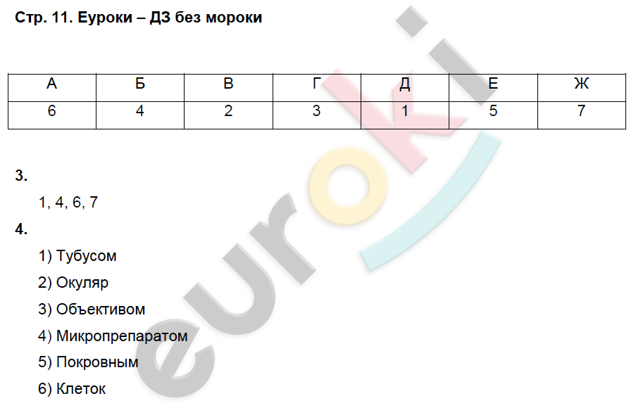 Рабочая тетрадь по биологии 6 класс. ФГОС Исаева, Романова Страница 11