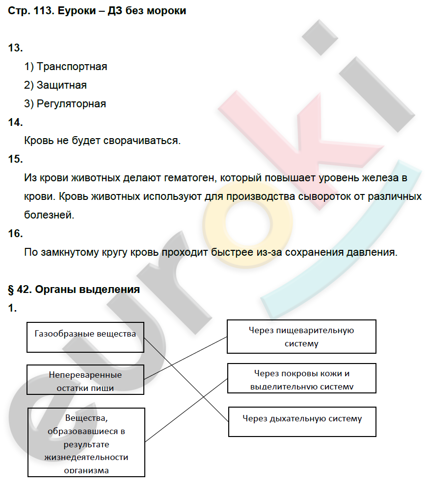 Рабочая тетрадь по биологии 7 класс. ФГОС Латюшин, Ламехова Страница 113