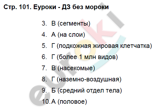 Рабочая тетрадь по биологии 7 класс. Часть 1, 2. ФГОС Суматохин, Кучменко Страница 101