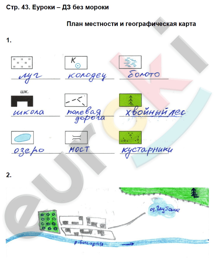 Сельская школа находится в поселке вершки. География 5 класс рабочая тетрадь Сонин стр 43. План местности 5 класс география рабочая тетрадь. География рабочая тетрадь страница 43. Стр 43 география 5 класс.