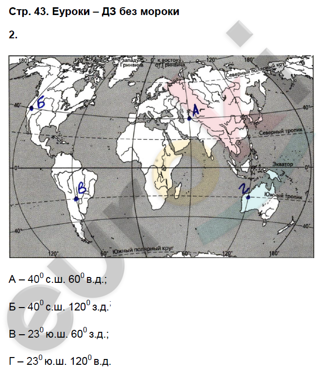 Рабочая тетрадь по географии 6 класс. ФГОС Герасимова, Карташева, Курчина Страница 43