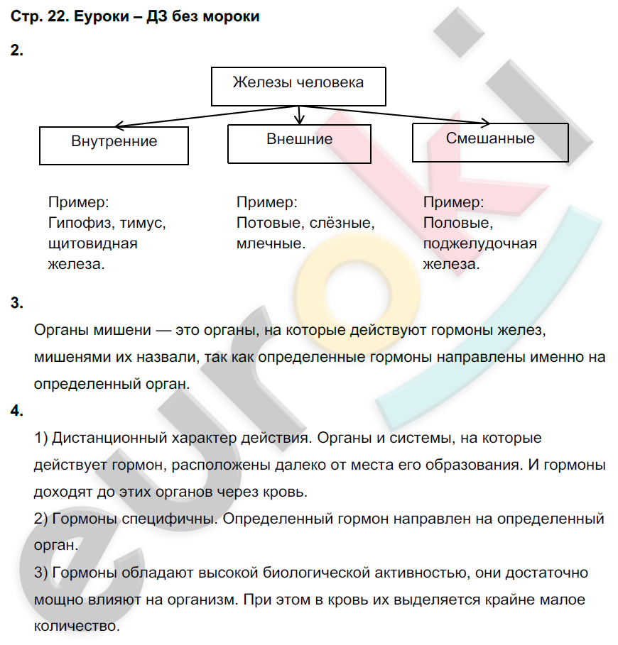 Рабочая тетрадь по биологии 8 класс. ФГОС Жемчугова, Романова Страница 22