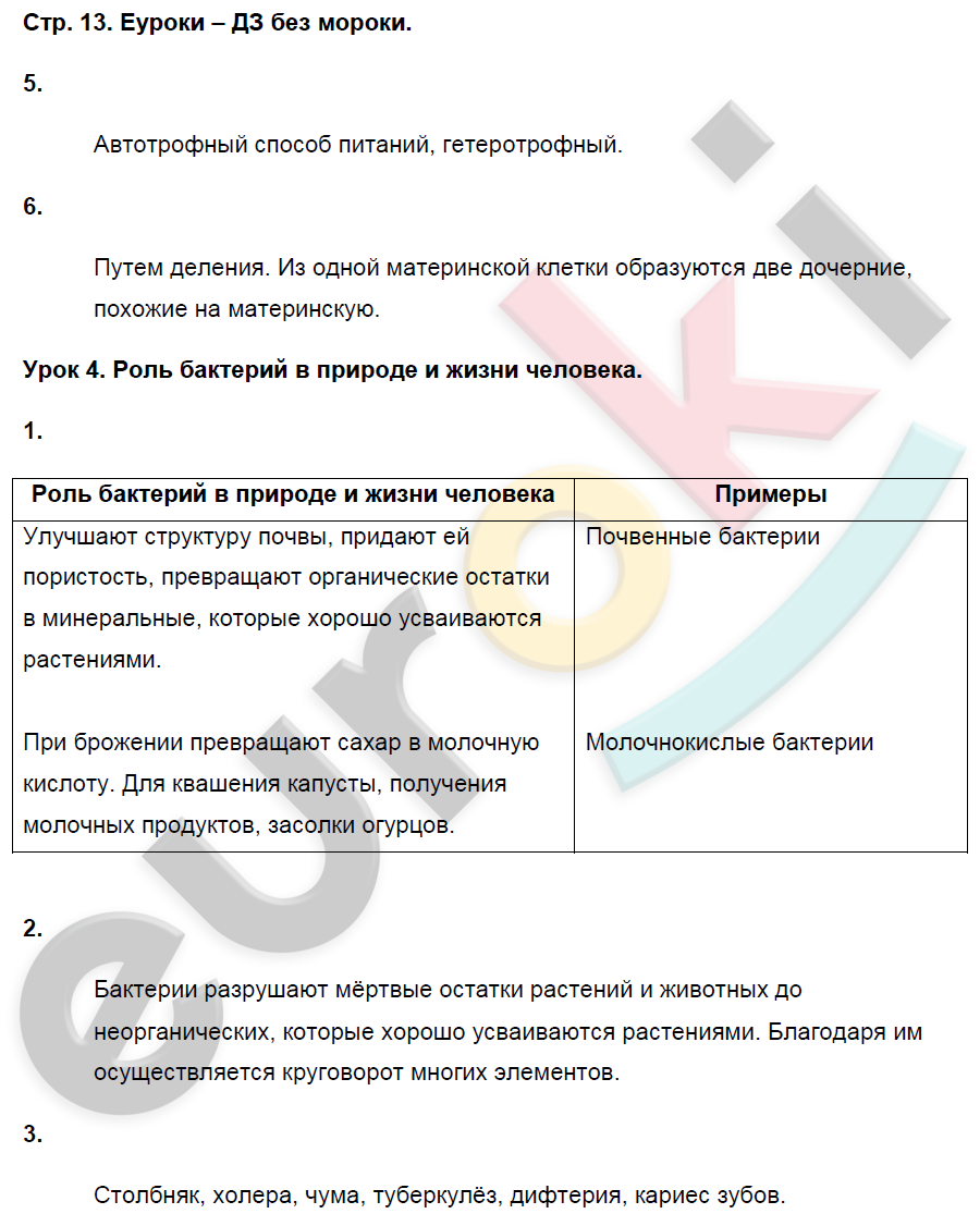 Рабочая тетрадь по биологии 7 класс. ФГОС Пасечник Страница 13