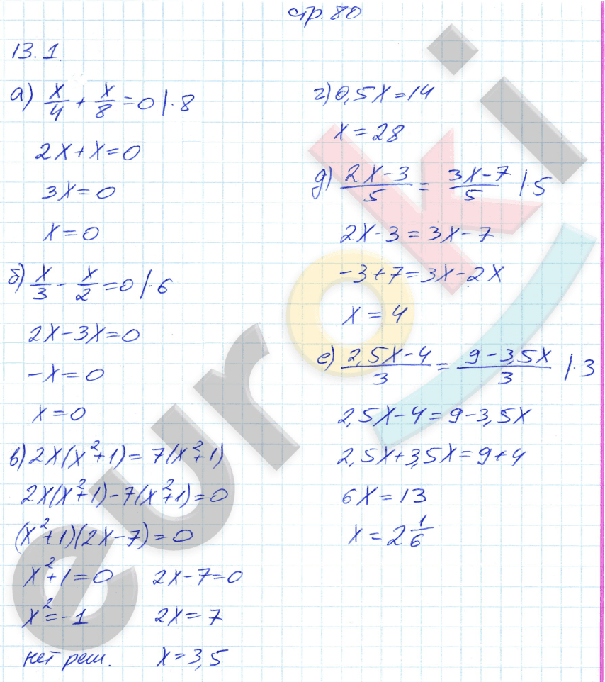 Рабочая тетрадь по алгебре 7 класс. Часть 1, 2. ФГОС Зубарева, Мильштейн Страница 80