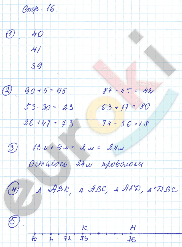 Тетрадь для контрольных работ по математике 2 класс Рудницкая, Юдачева Страница 16