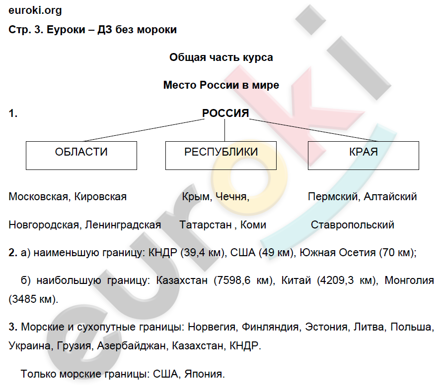 Рабочая тетрадь по географии 9 класс. Население и хозяйство. ФГОС Дронов, Ром Страница 3