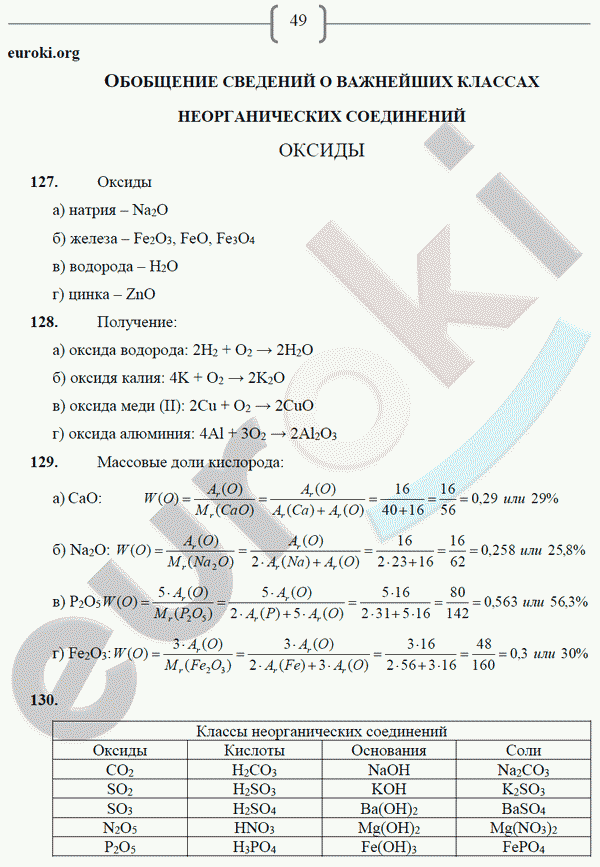 Рабочая тетрадь по химии 8 класс. ФГОС Габрусева Страница 49