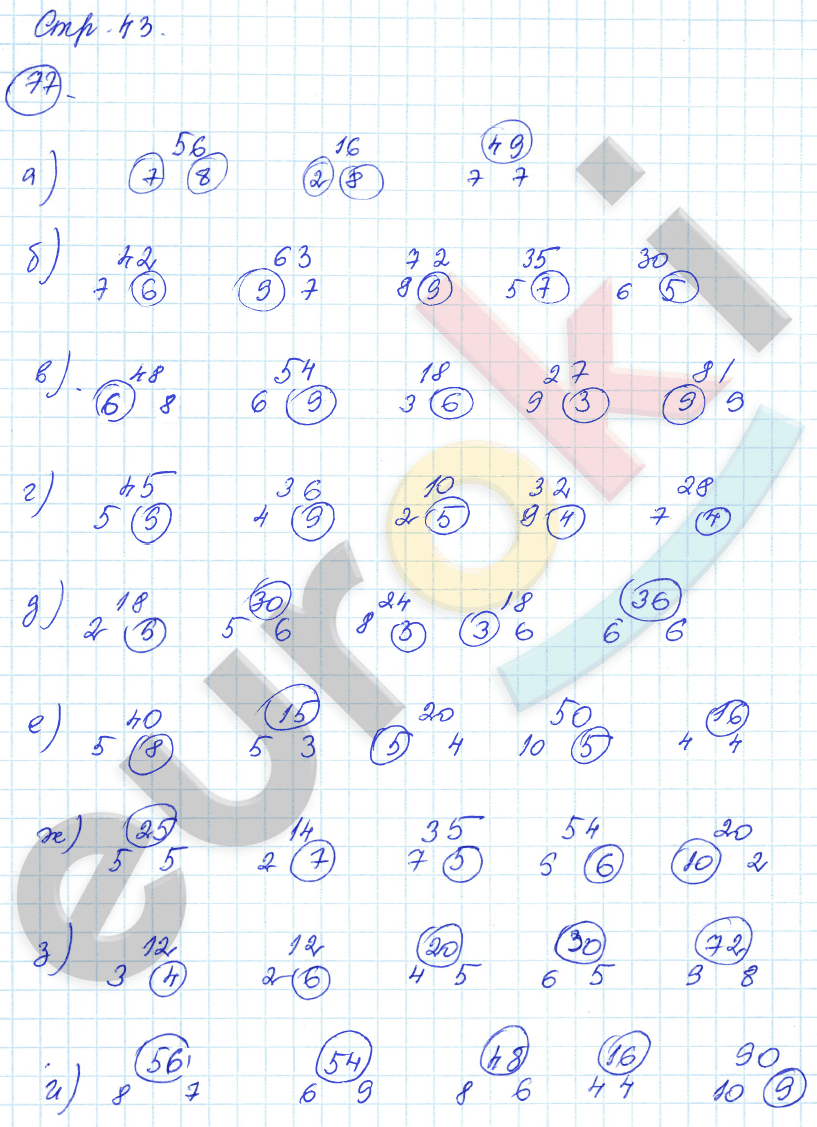 Рабочая тетрадь по математике 3 класс. Часть 1, 2. ФГОС Истомина, Редько Страница 43