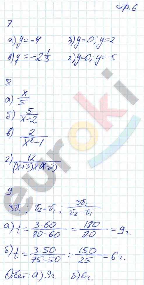 Рабочая тетрадь по алгебре 8 класс. Часть 1, 2. ФГОС Миндюк, Шлыкова Страница 6
