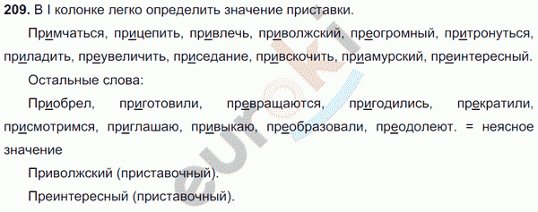 Русский язык 6 класс. Часть 1, 2. ФГОС Баранов, Ладыженская Задание 209