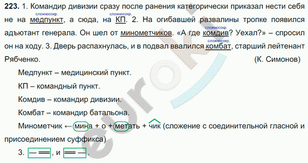 Русский язык 6 класс. Часть 1, 2. ФГОС Баранов, Ладыженская Задание 223