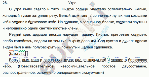 Русский язык 6 класс. Часть 1, 2. ФГОС Баранов, Ладыженская Задание 28