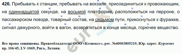 Русский язык 6 класс. Часть 1, 2. ФГОС Баранов, Ладыженская Задание 426