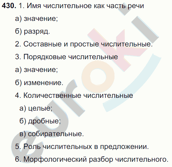 Русский язык 6 класс. Часть 1, 2. ФГОС Баранов, Ладыженская Задание 430
