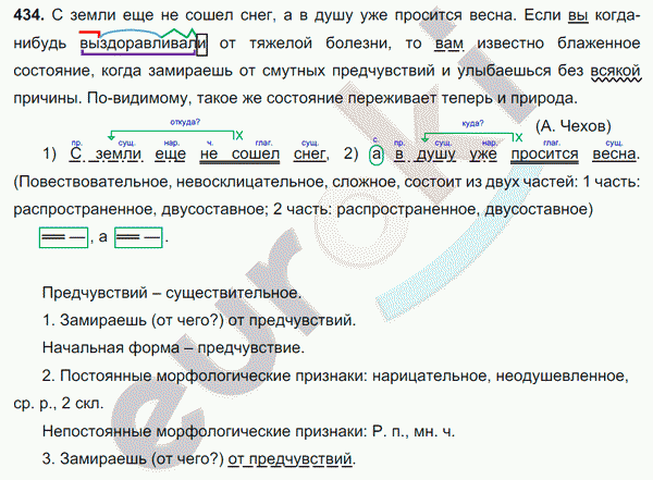 Русский язык 6 класс. Часть 1, 2. ФГОС Баранов, Ладыженская Задание 434