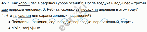 Русский язык 6 класс. Часть 1, 2. ФГОС Баранов, Ладыженская Задание 45