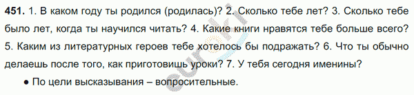 Русский язык 6 класс. Часть 1, 2. ФГОС Баранов, Ладыженская Задание 451