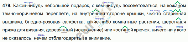 Русский язык 6 класс. Часть 1, 2. ФГОС Баранов, Ладыженская Задание 479