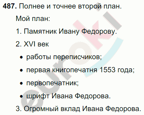 Русский язык 6 класс. Часть 1, 2. ФГОС Баранов, Ладыженская Задание 487