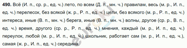 Русский язык 6 класс. Часть 1, 2. ФГОС Баранов, Ладыженская Задание 490