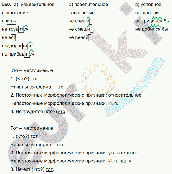 Русский язык 6 класс. Часть 1, 2. ФГОС Баранов, Ладыженская Задание 560