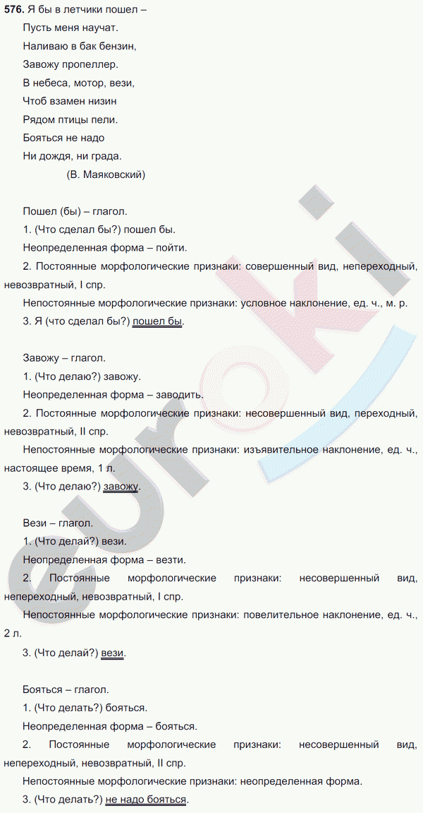 Русский язык 6 класс. Часть 1, 2. ФГОС Баранов, Ладыженская Задание 576