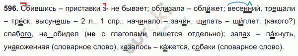 Русский язык 6 класс. Часть 1, 2. ФГОС Баранов, Ладыженская Задание 596