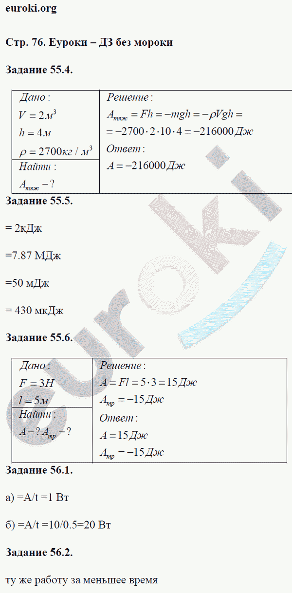 Рабочая тетрадь по физике 7 класс. ФГОС Ханнанова Страница 76