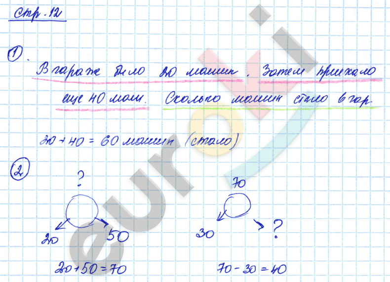 Рабочая тетрадь по математике 2 класс. Часть 1, 2. ФГОС Захарова, Юдина Страница 12