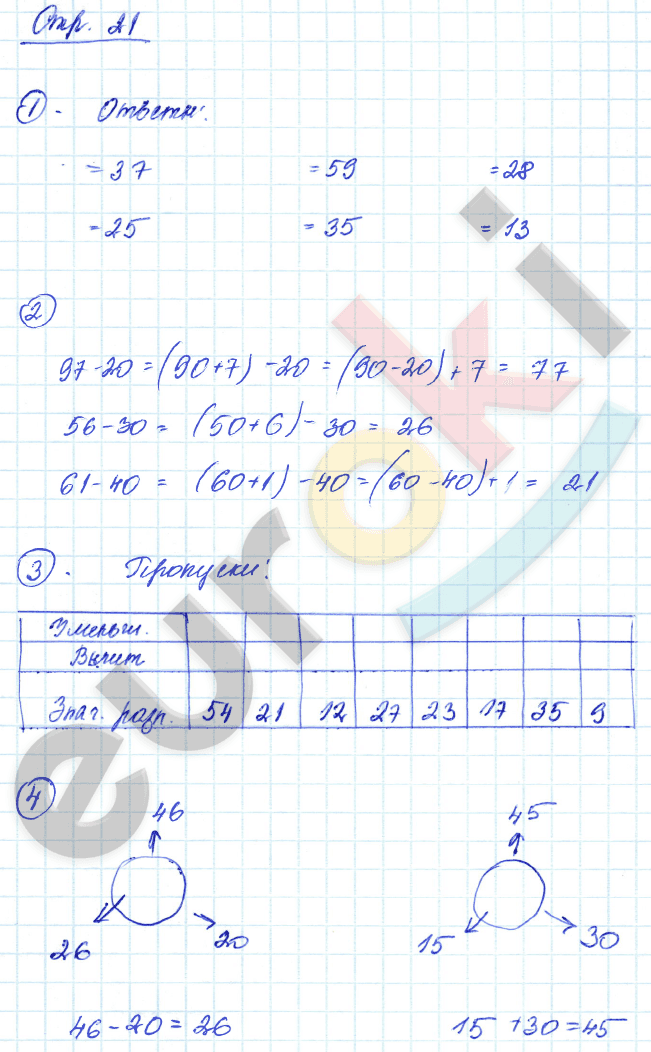 Рабочая тетрадь по математике 2 класс. Часть 1, 2. ФГОС Захарова, Юдина Страница 21