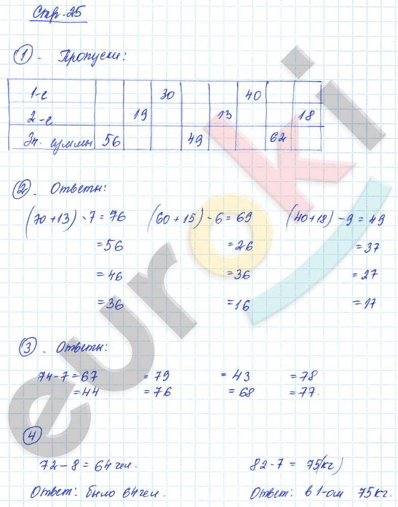 Рабочая тетрадь по математике 2 класс. Часть 1, 2. ФГОС Захарова, Юдина Страница 25