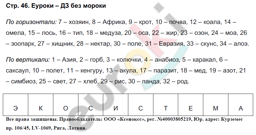 Рабочая тетрадь по биологии 5 класс. ФГОС Новикова, Романова Страница 46